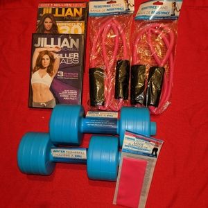Lot of exercise items.